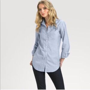 Theory Blue Chambray Top with Front Pocket (Nikala Style, 100% Cotton) Size M
